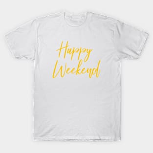 Happy Weekend | Saffron / Mustard Yellow Print T-Shirt